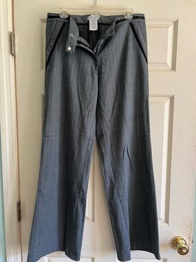 Speechless Gray Pinstripe Dress Pants with Black Trim